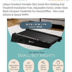 Brand New Portable Treadmill Walking Pad