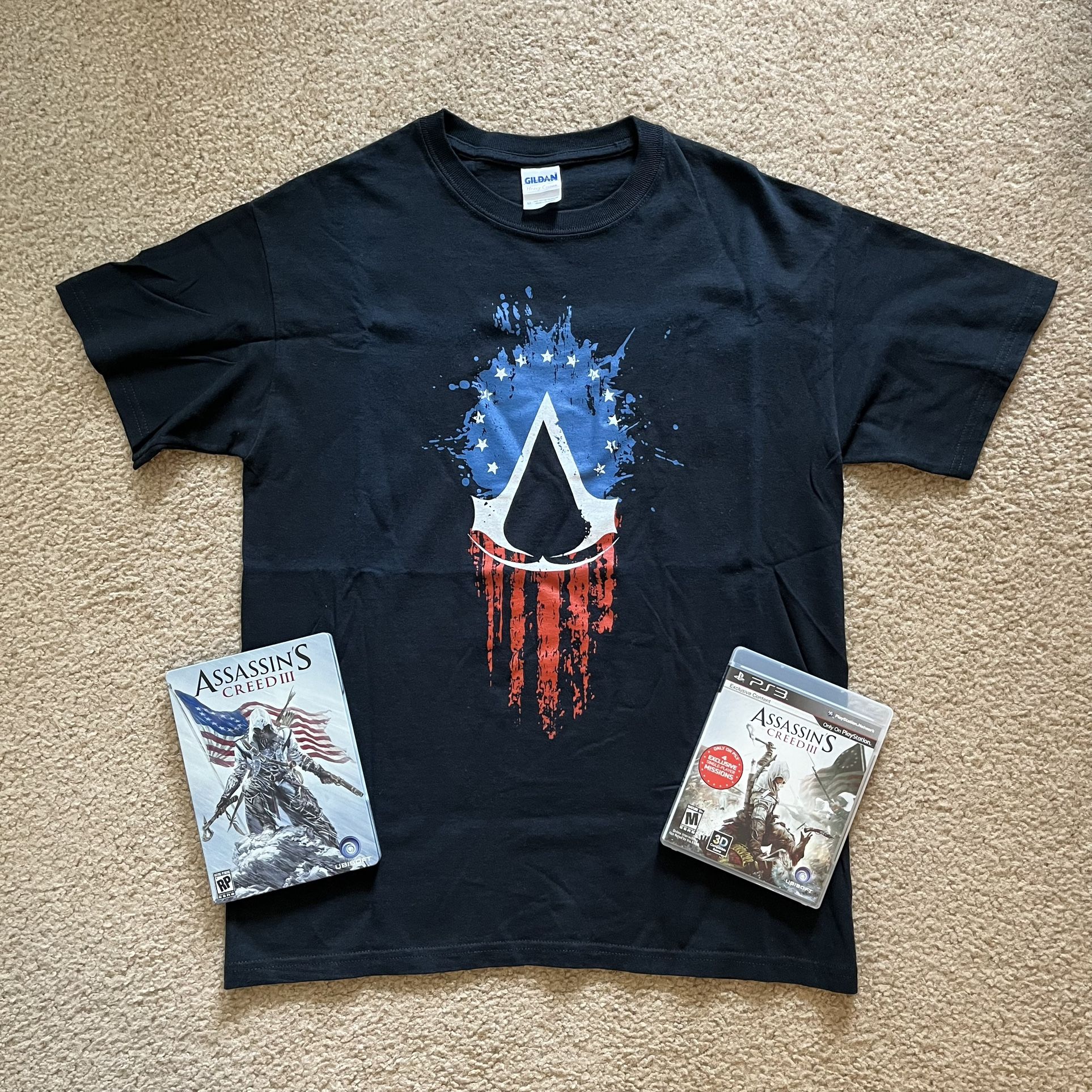 Assassin’s Creed III Vintage T + PS3 Steelbook Bundle
