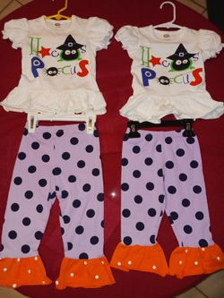 Toddler Girls hocus pocus shirt and pants Halloween sets