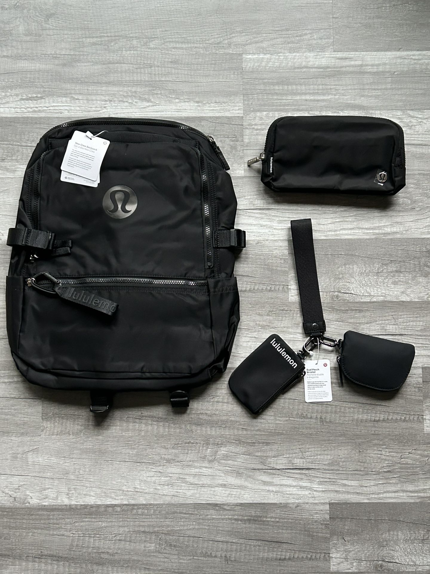 Lululemon Bundle New Crew Backpack Everywhere Belt Bag Wristlet Keychain