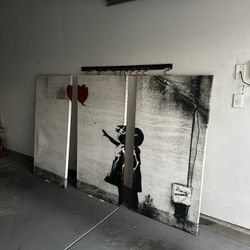 Large 3 Piece Banksy Canvas 