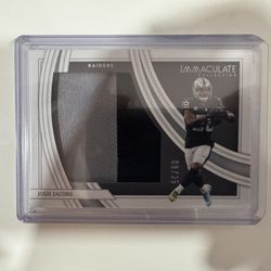 Josh Jacobs 2022 Immaculate Numbers Patch Card 08/25