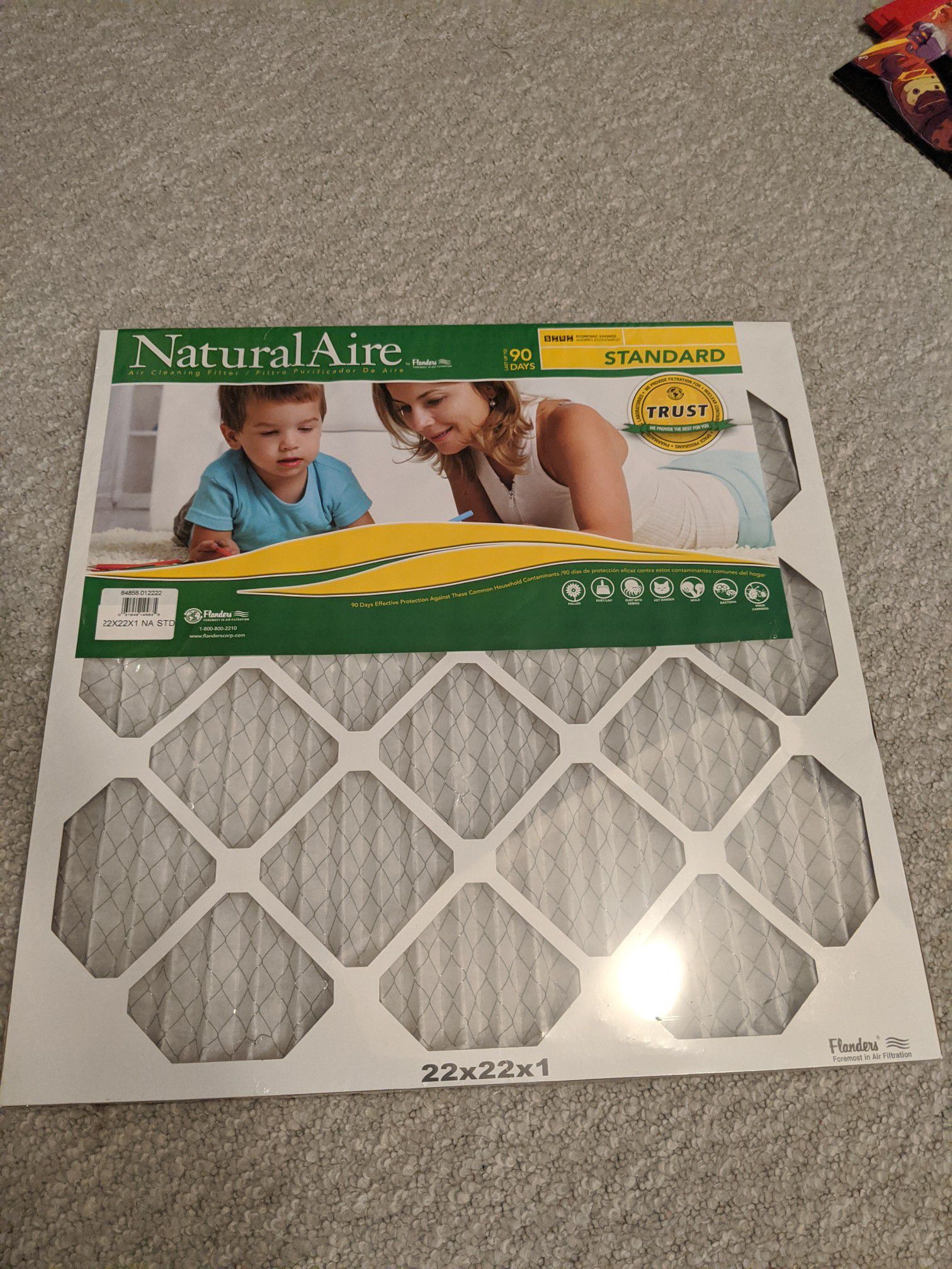 NaturalAire Standard Air Filter, MERV 8, 22 x 22, 1-inch, Set of 6