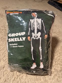 Adult Skeleton Halloween Costume Onesie XXL