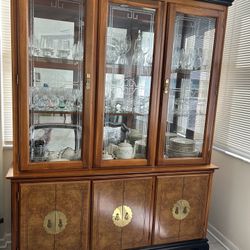 China Cabinet with matching dining table & chairs, selling together OBO