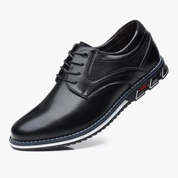 Men’s Dress Shoes Casual Business Oxford Derby Orthopedic Leather Shoes Comfortable Walking Shoes Office Loafers Work Flats, 8.5