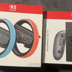 Nintendo Switch 2 Accessories: Joy Con 2 Wheel and Joy-Con 2 Charging Grip…