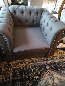 2 New charcoal arm Chairs