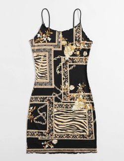 Black And Gold Chain Dress Large 