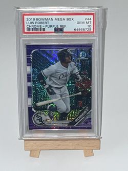 2019 Bowman Chrome Mega Box Luis Robert Purple Refractor #44 PSA 10 Gem Mint 