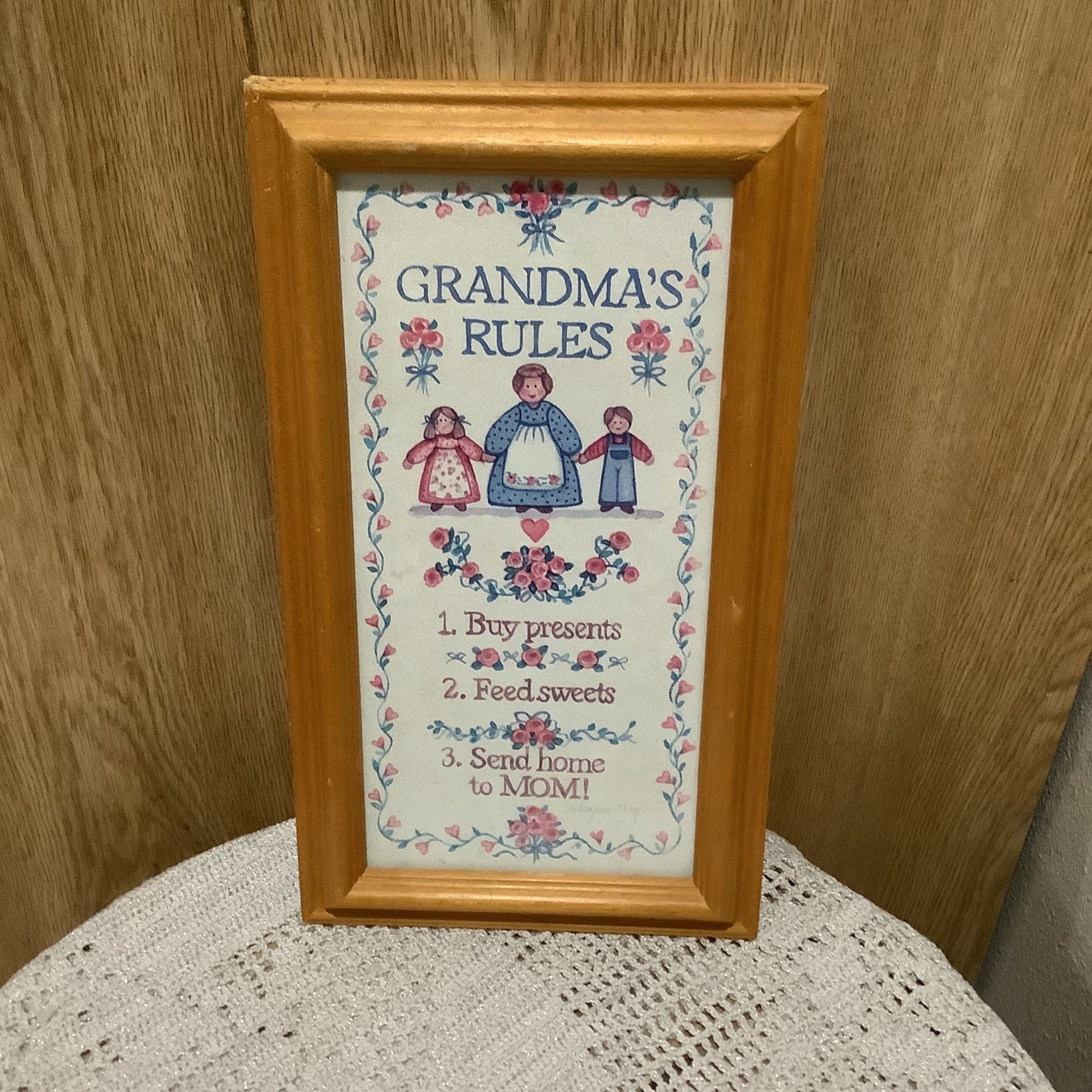 Vintage Grandma’s Rules Wall Hanging