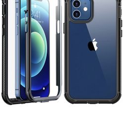 Temdan Compatible with iPhone 12 Mini Case,Full Body with Built-in Screen Protector Rugged Clear Shockproof Bumper Case Designed for iPhone 12 Mini 5.
