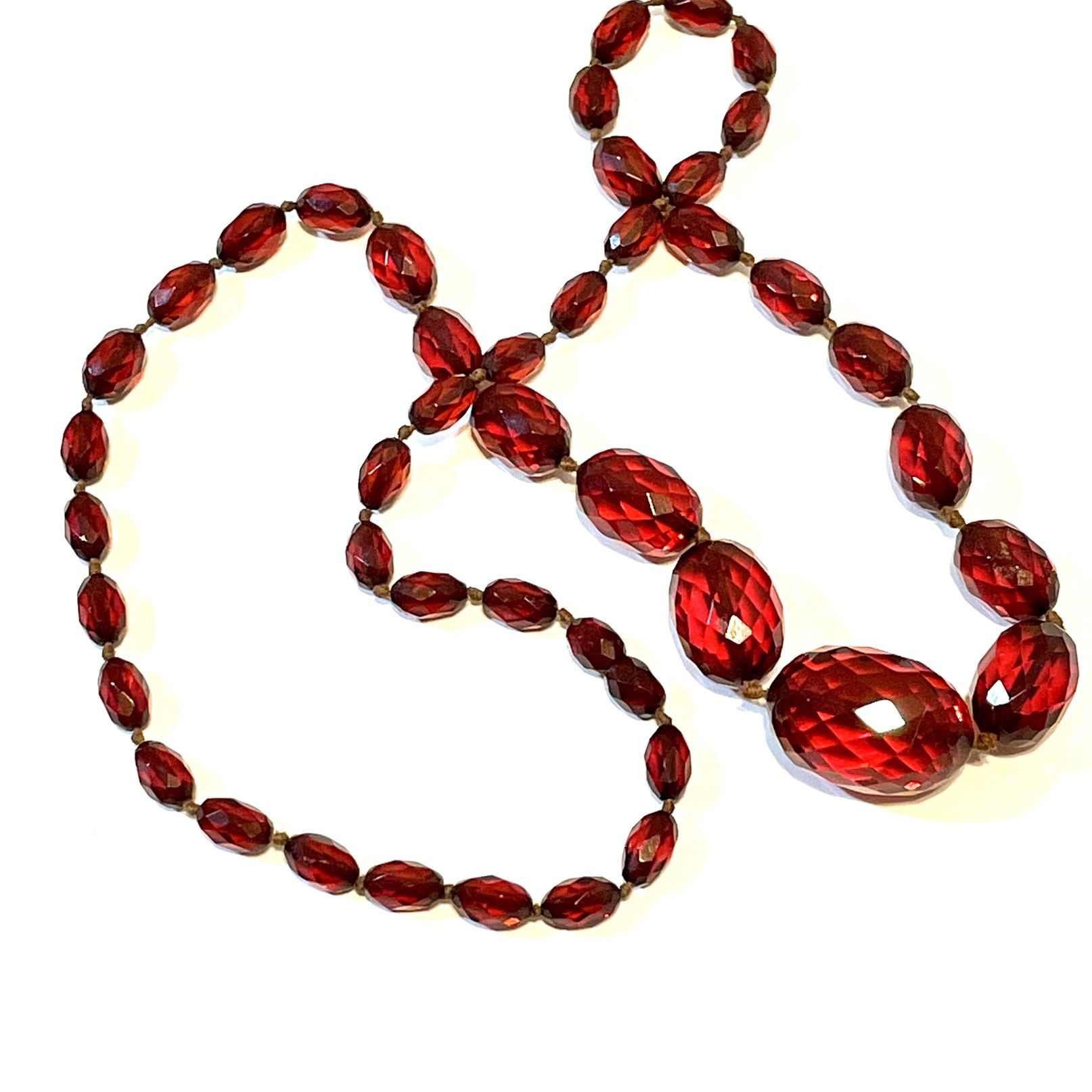 Vintage Cherry Amber Bakelite Necklace