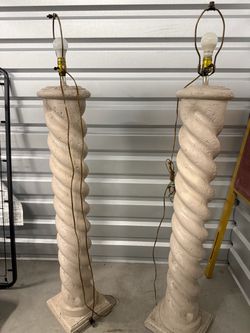 Pair of Spiral Column Floor Lamps
