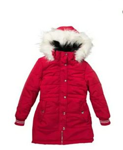 Suede Microfiber Faux Fur Anorak(Big Gir