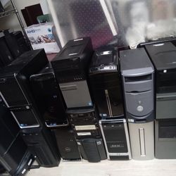 Lot 10 Desktop Computer PC xeon i3 i5 i7 hard drive removed for each system.