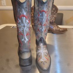 NEW Rare Women Corral C1178 EMBROIDERD CROSS Cowgirl Western Boot Women Size 7