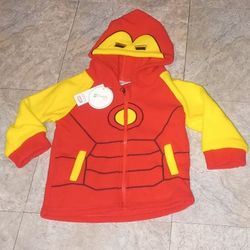 Disney Marvel Iron Man Fleece Hooded Sweater New 