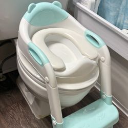 SKYROKU Toilet Potty Training Seat with Step Stool Ladder