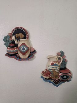 Western Southwestern Style Wall Decor Set ,2 Pieces  Southwestern Plaques Wall Art.