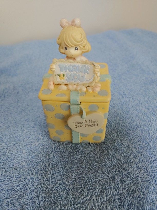 Precious Moments "Thank You Sew Much" Collectible Miniature Storage Box