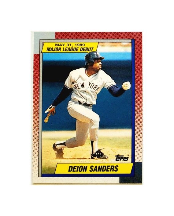 DEION SANDERS ROOKIE 1990 TOPPS '89 "MAJOR LEAGUE" ROOKIE DEBUT #108, YANKEES