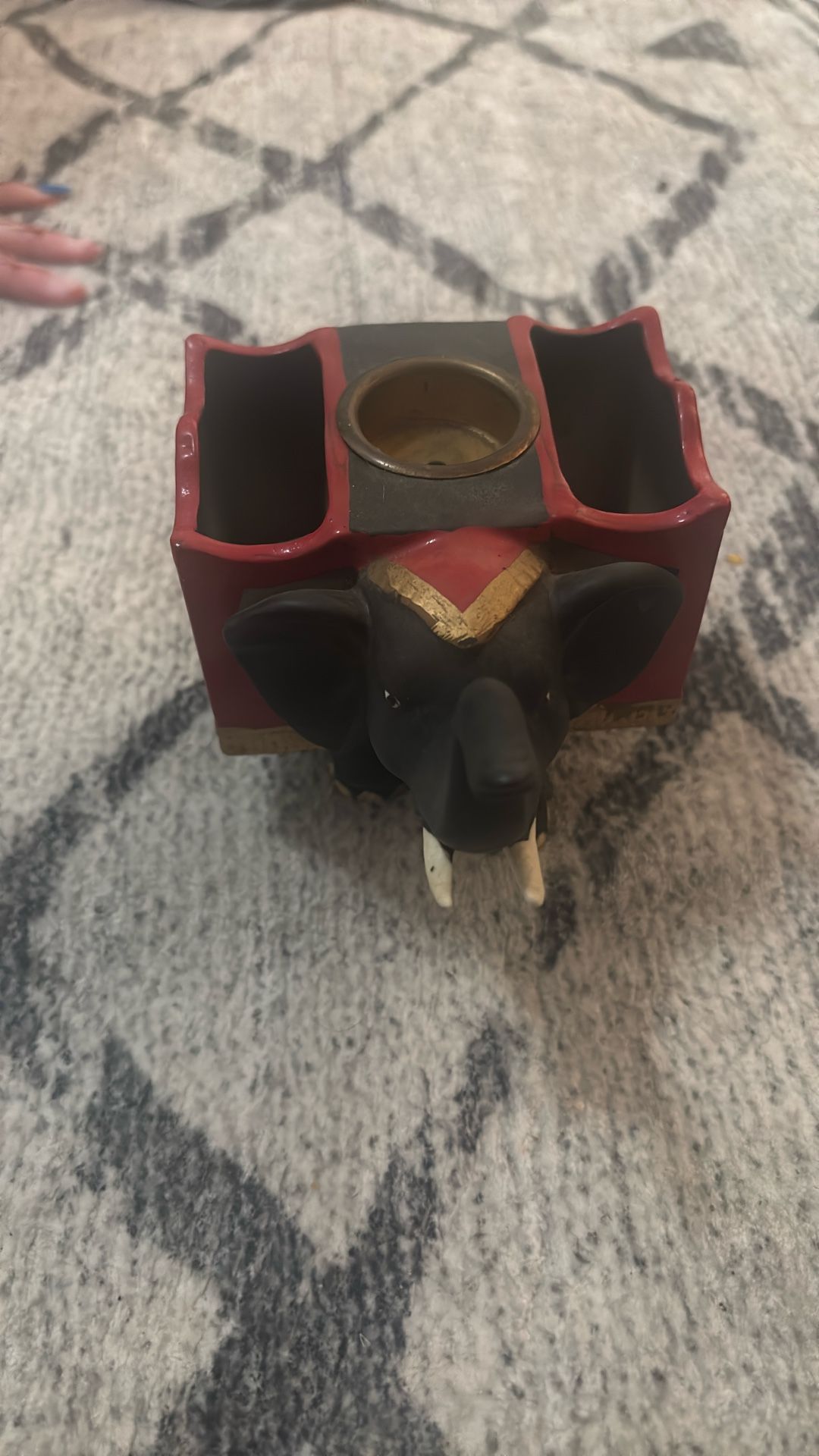 Vintage Swank Elephant Desk Caddy