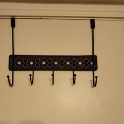 Five Hook Rack for Wall l/Bathroom Closet Door. Towels, Robes