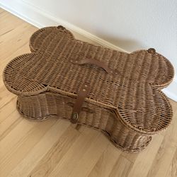 Dog Bone Wicker Toy Basket