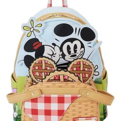 Loungefly Disney Mickey & Friends Picnic Basket Mini Backpack with Coin Bag NWT