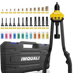 IMQUALI Rivet Nut Tool Rivet Nut Kit, 16" Rivnut Tool Kit with 13 Metric & SAE Mandrels Rivet Nut Assortment Kit with 130 Rivet Nuts, Hand Riveters Nu