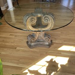 Round Glass Top Dining Table