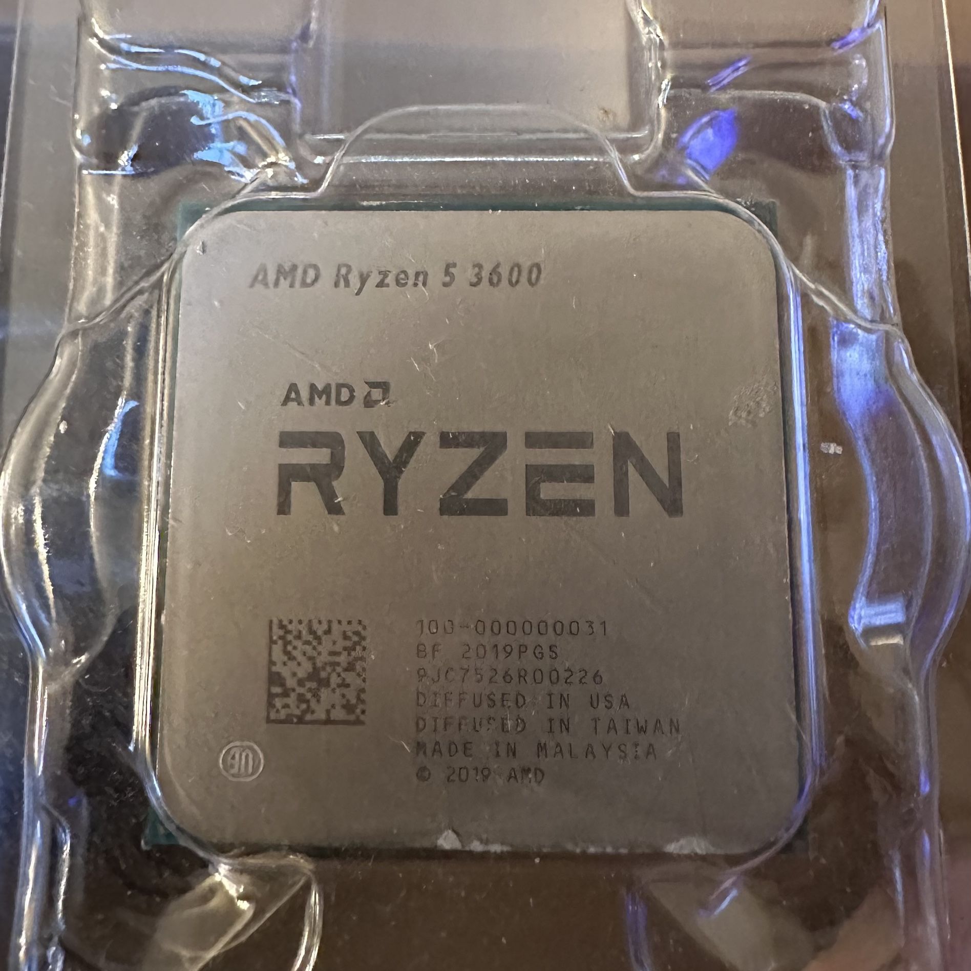 AMD Ryzen 5 3600 CPU & AMD Wraith Prism RGB Heatsink Cooler AM4 OEM