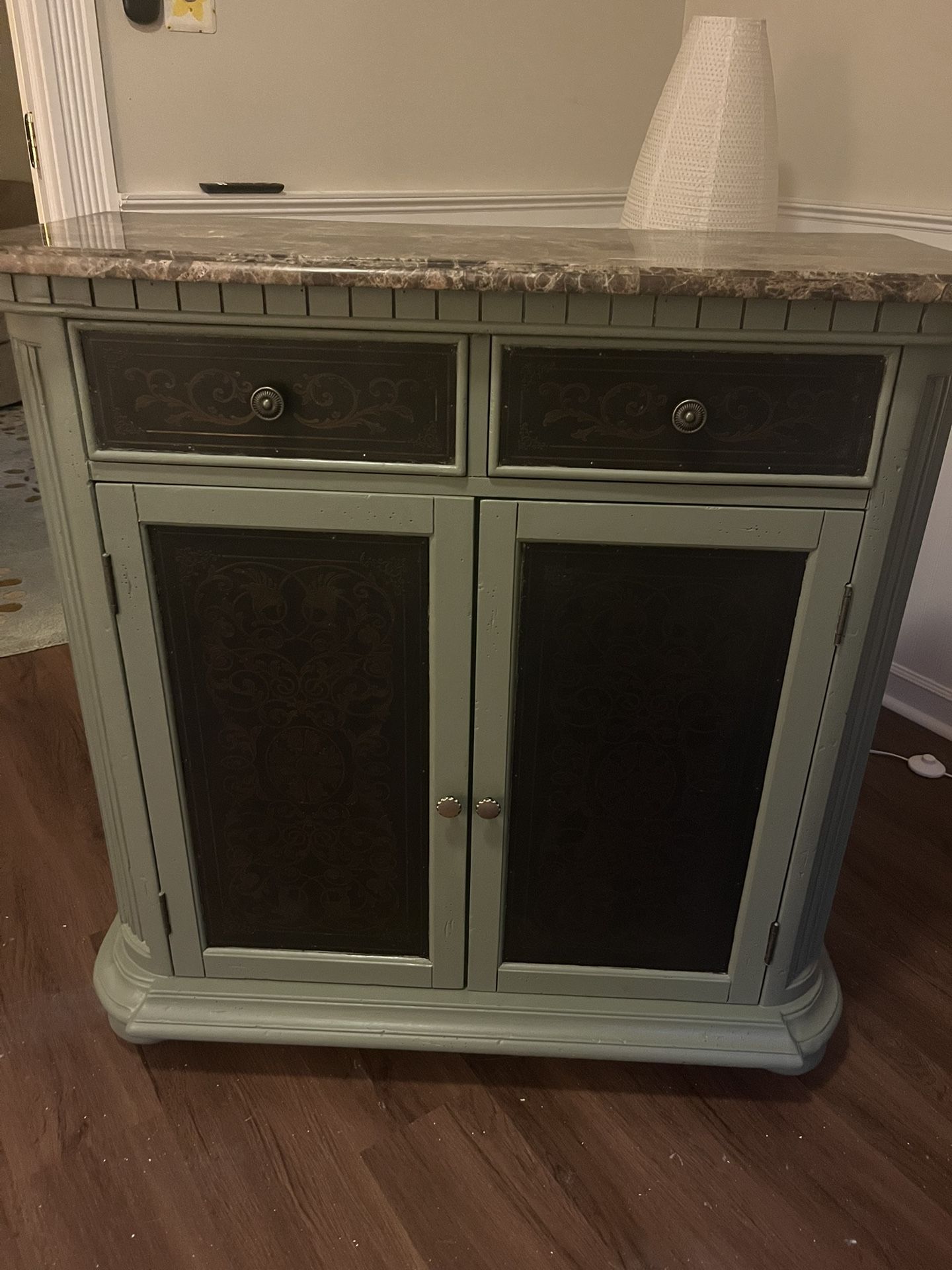 Refinished Sideboard Bar Cart Wine Rack