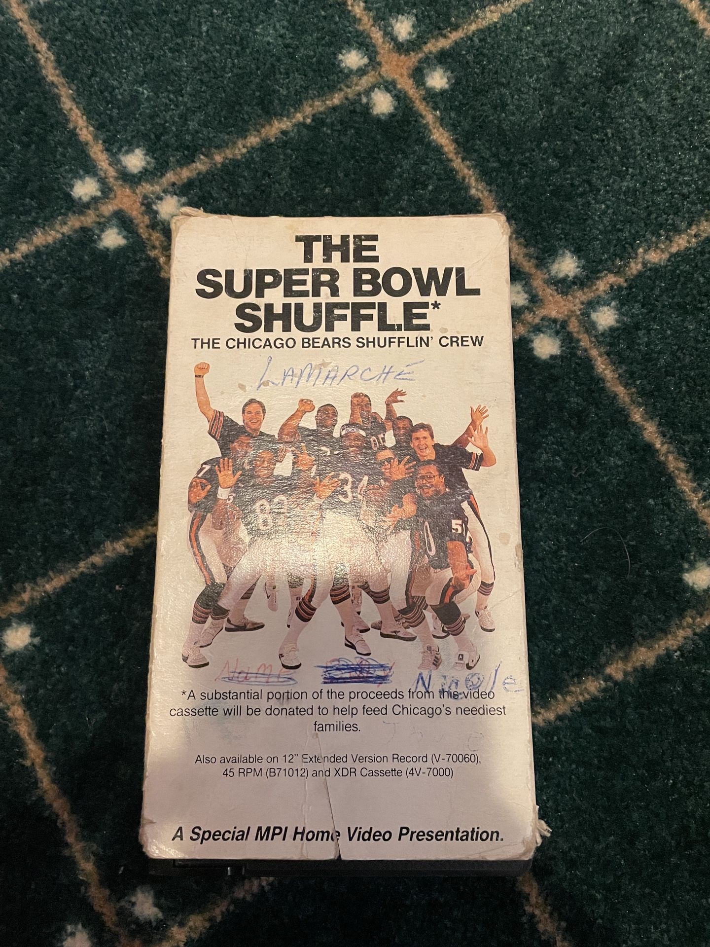 Chicago Bears Super Bowl Shuffle VHS Tape