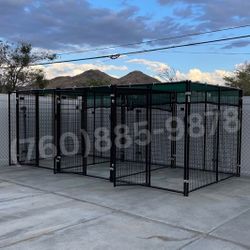 Extra Large Heavy Duty Dog Kennel Cage With 3 Stalls 15x7x6 New!