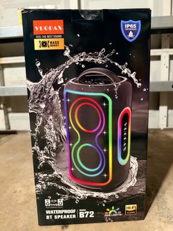 Boost Bass,BT5.4, IP65 Waterproof,24H, Fast Charge, TWS, RGB Lights for Outdoor, Beach, Camping, Backyard, Work, Home