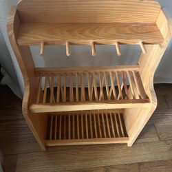   Coffee Station - has mug,plate rack , and  decorative shelf 