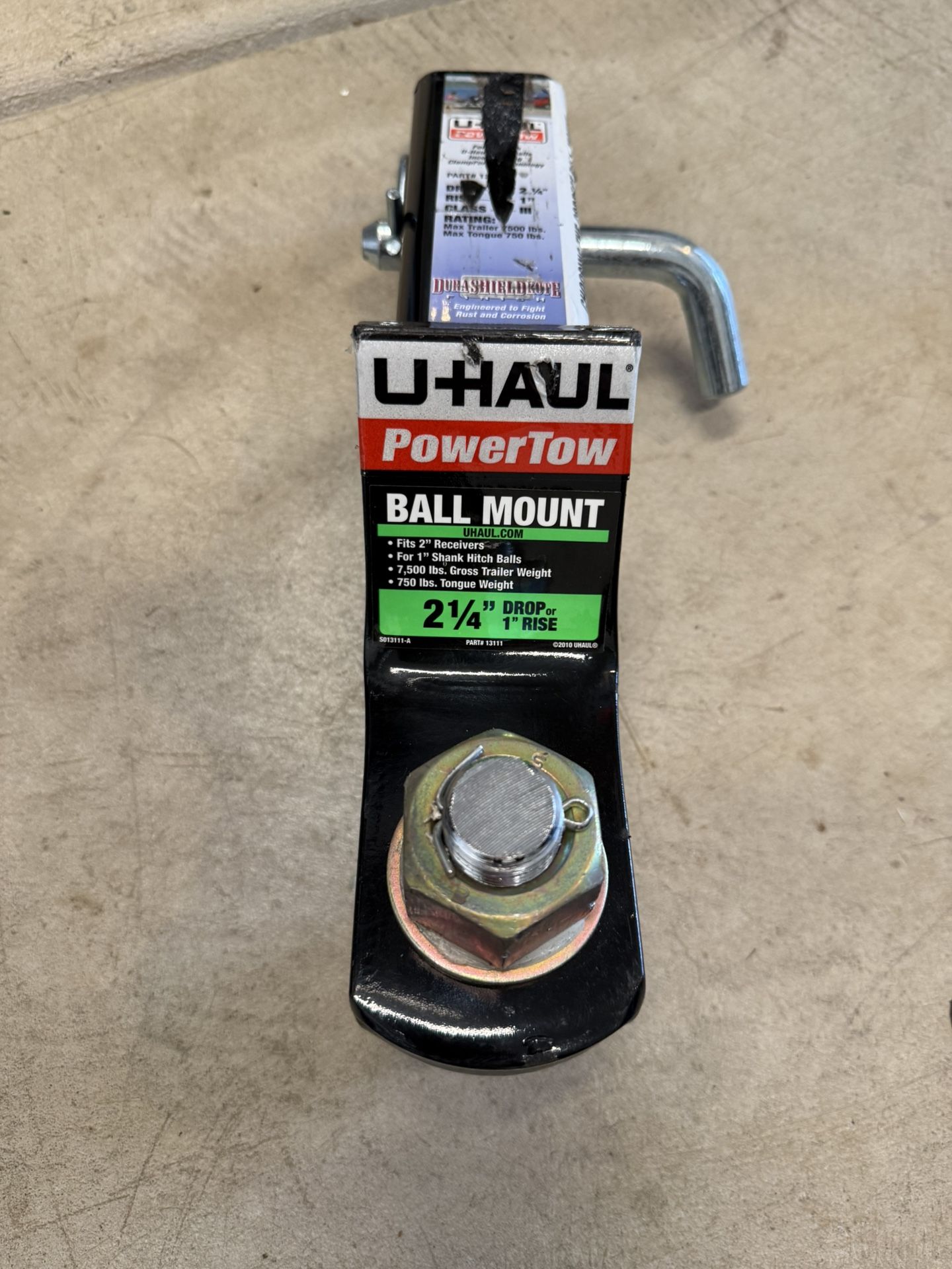 Uhaul Power Tow 2-1/4 Drop Ball Mount 2 Ball 7500 Lb Trailer Hitch