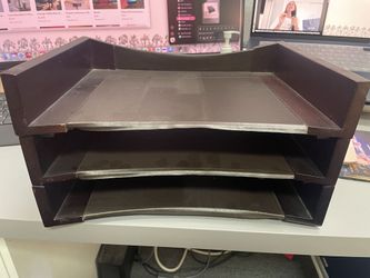 (3) Walnut Filing Trays