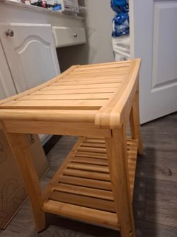 Bamboo bath shelf