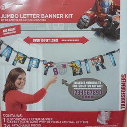 Transformer Happy Birthday Banner