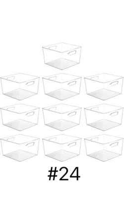10 Pack Extra Large Clear Plastic Storage Bins,11x11(brand new)