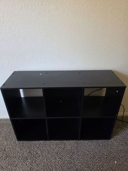 Black 6-Cube Storage Shelf Organizer
