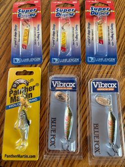 A variety of trout lures
