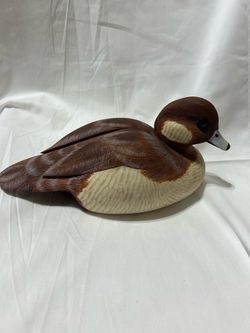 Vintage Hand Carved Wooden Hen Bufflehead Duck Decoy by Donald Gucate 1983