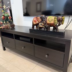 Black Wood 59” TV Stand 