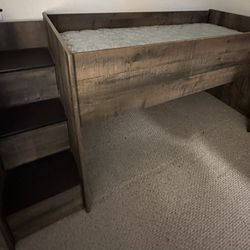 Rustic Bunk Bed twin size frame with drawer