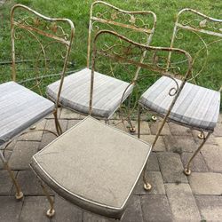 Vintage Iron Patio Chairs (4)