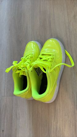 Nike Air Force 1 Neon Yellow Patent Sneakers